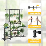 Simple Trending Plant Stand Indoor Outdoor, Metal 3 Tier Tall Hanging Plant Shelf for Multiple Flower Planter Large Heavy Duty Ladder Plant Holder for Garden, Black
