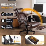 500 LBS Big and Tall Office Chair with Footrest - High Back Reclining Ergonomic Desk Chair