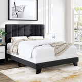 Full Size Panel Bed Frame with Adjustable Headboard for High Profile