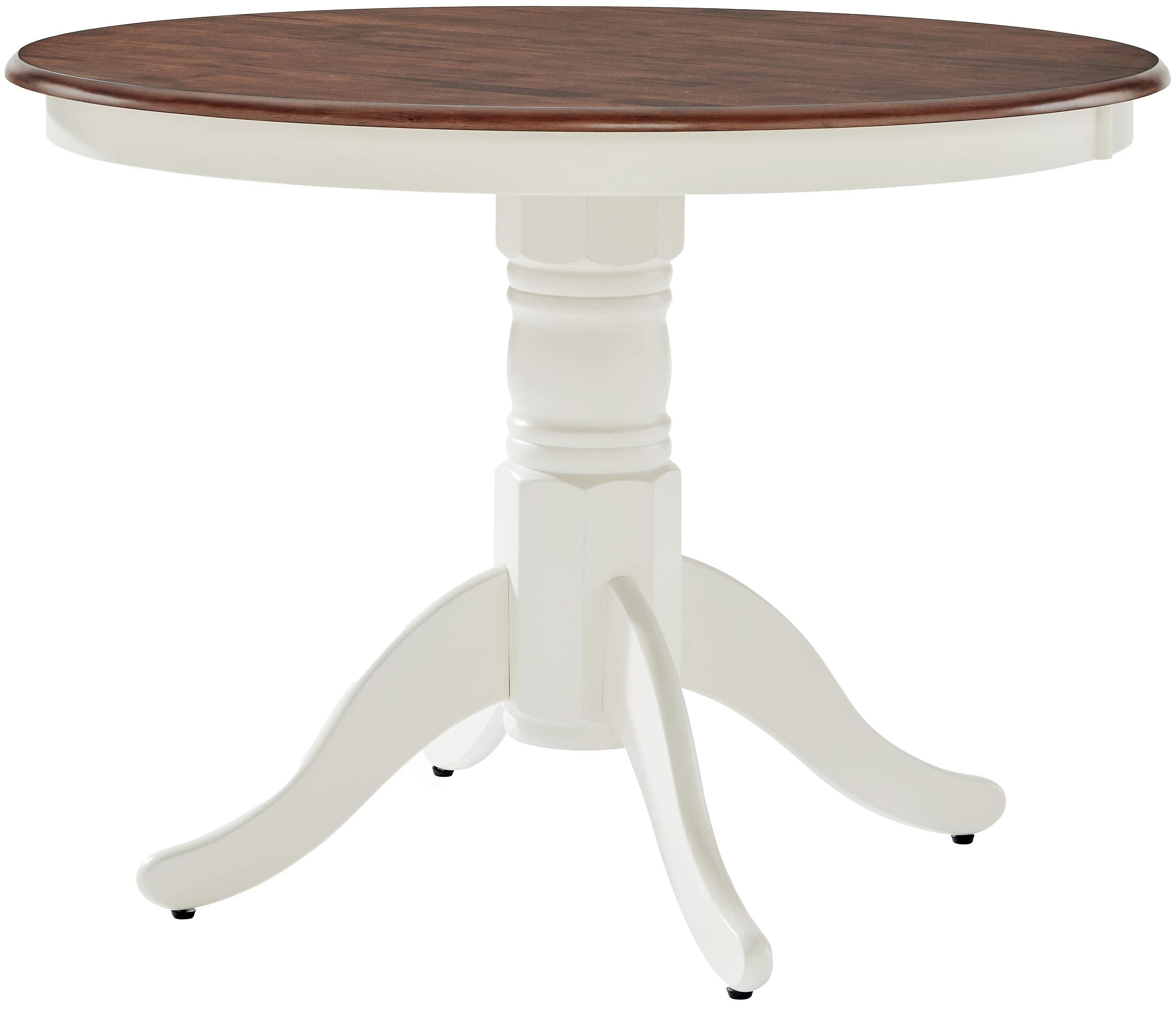 5-Piece Traditional Round Dining Table Set for 4, Distressed White