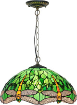 Tiffany Pendant Light Fixture,Stained Glass Rose Pendant Lights,Island Lights for Kitchen