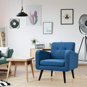 Upholstered Accent Chair, Modern Mid Century Linen Fabric Living Room Chair