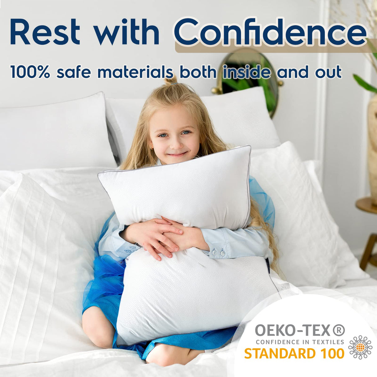 Pillows Standard Size Set of 2, Standard Pillows 2 Pack for Sleeping