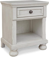 Lettner Modern Traditional 1 Drawer Nightstand, Light Gray