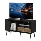 Claude Mid Century Style Stand With Wood Legs For TV Up To 55 Inches