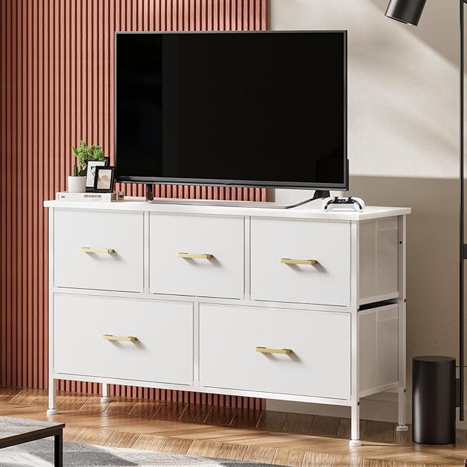 Dresser for Bedroom with 8 Drawers, Wide Fabric Dresser for Storage and Organization