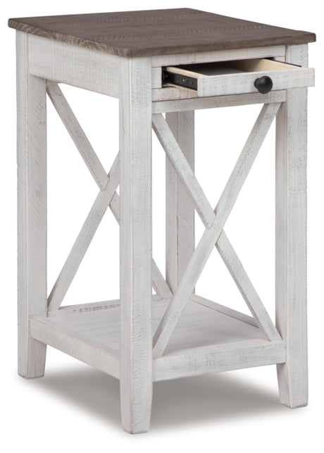 Adalane Modern Farmhouse Accent End Table, Whitewash