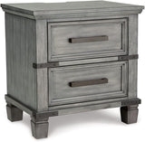 Russelyn Rustic 2 Smooth-Gliding Drawers Night Stand with Outlets & USB Ports