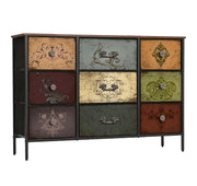 Dresser for Bedroom with 9 Deep Fabric Drawers, Wide TV Stand Storage Cabinet,