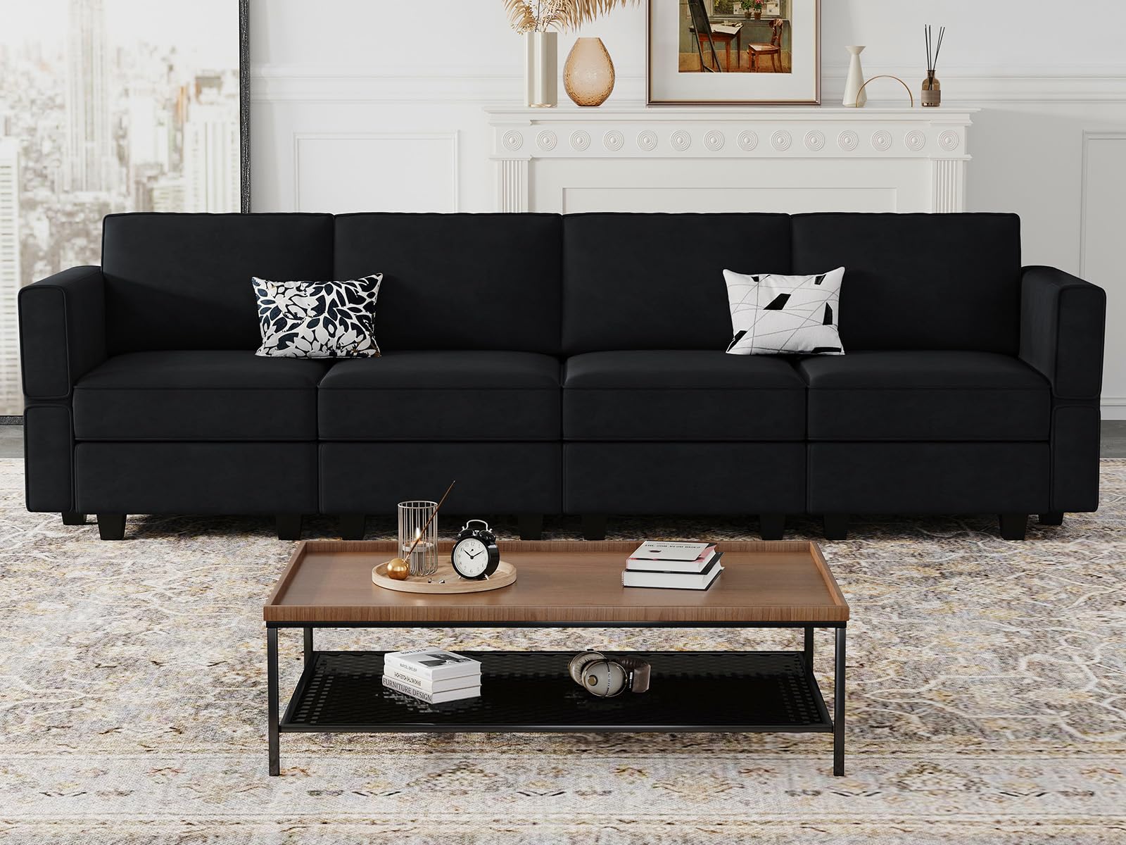 Modular Sofa Couch with Storage Seats Sectional Sofa Velvet Sofa for Living Room
