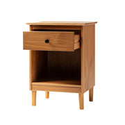 Edison Traditional Wood 1 Drawer Nightstand Side Table Bedroom Storage Drawer and Shelf Bedside End Table,