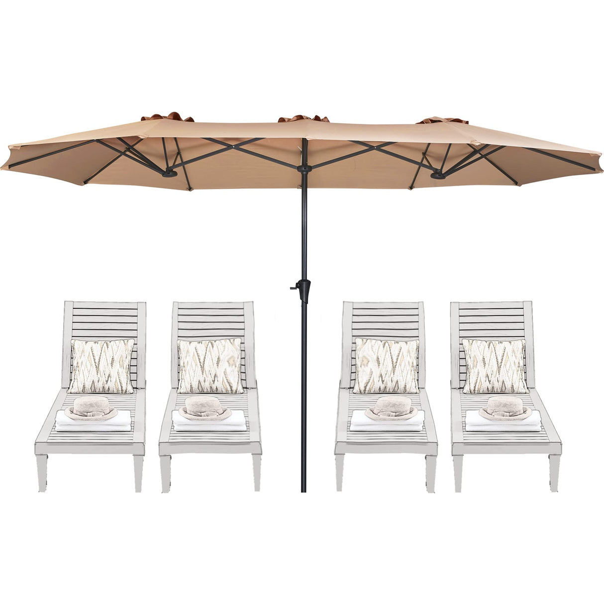 13FT Outdoor Umbrella for Patio, Double sided Pool Umbrellas