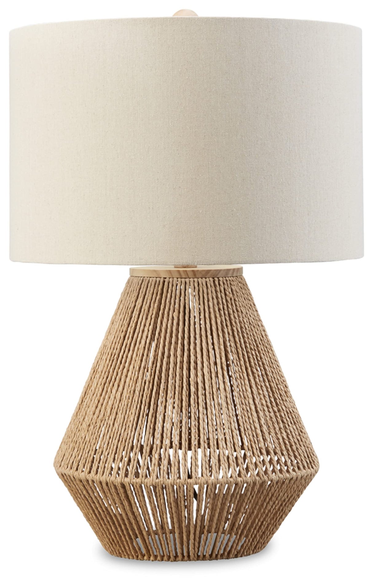 Signature Design by Ashley Clayman Bohemian 23.5" Paper Rope and Wood Table Lamp, Light Brown