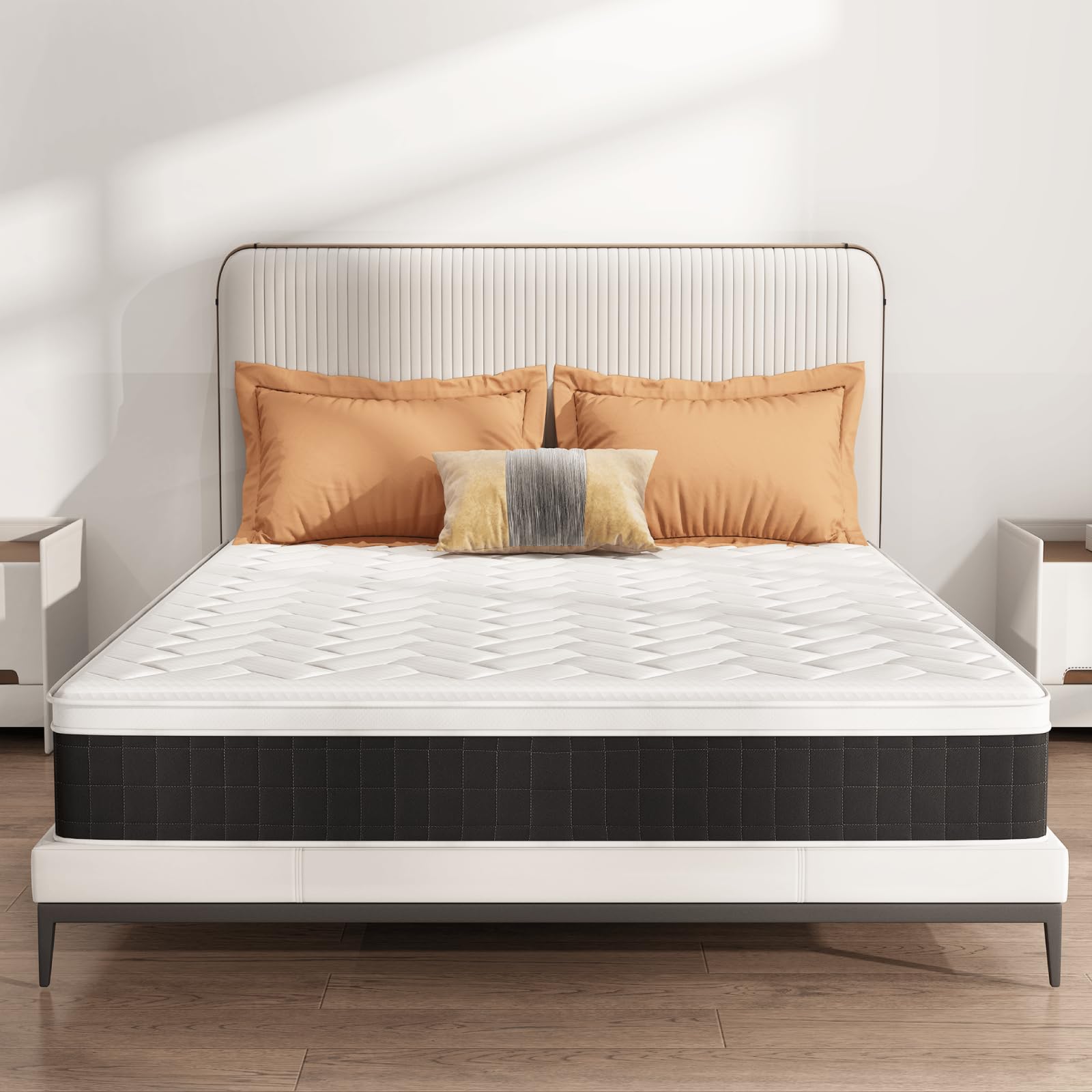 Mattress Queen Size, 10 Inch Hybrid Euro Top Mattress Bed in a Box