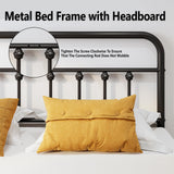 Queen Metal Bed Frame with Headboard - 14 Inch Heavy Duty Platform