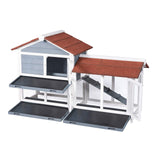 Two Floors 62" Wooden Outdoor Indoor Roof Waterproof Bunny Hutch Rabbit Cage