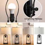 21'' Industrial Table Lamps Set of 2 with Night Light & USB Port