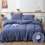 100% Linen Duvet Cover Set, 3 Pieces Belgian Flax Breathable Bedding, 1 Comforter