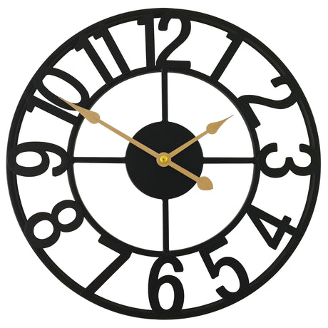 14 Inch Metal Modern Farmhouse Clock with Simple Big Arabic Numerals