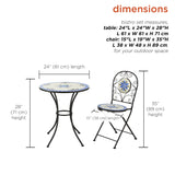 Corporation Blue and Beige Mosaic Bistro Set