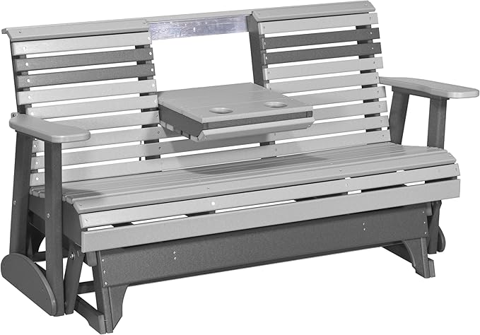 5' Plain Double Glider Bench, 2 Person Glider Chair, 2 Seat Outdoor Glider, Outdoor