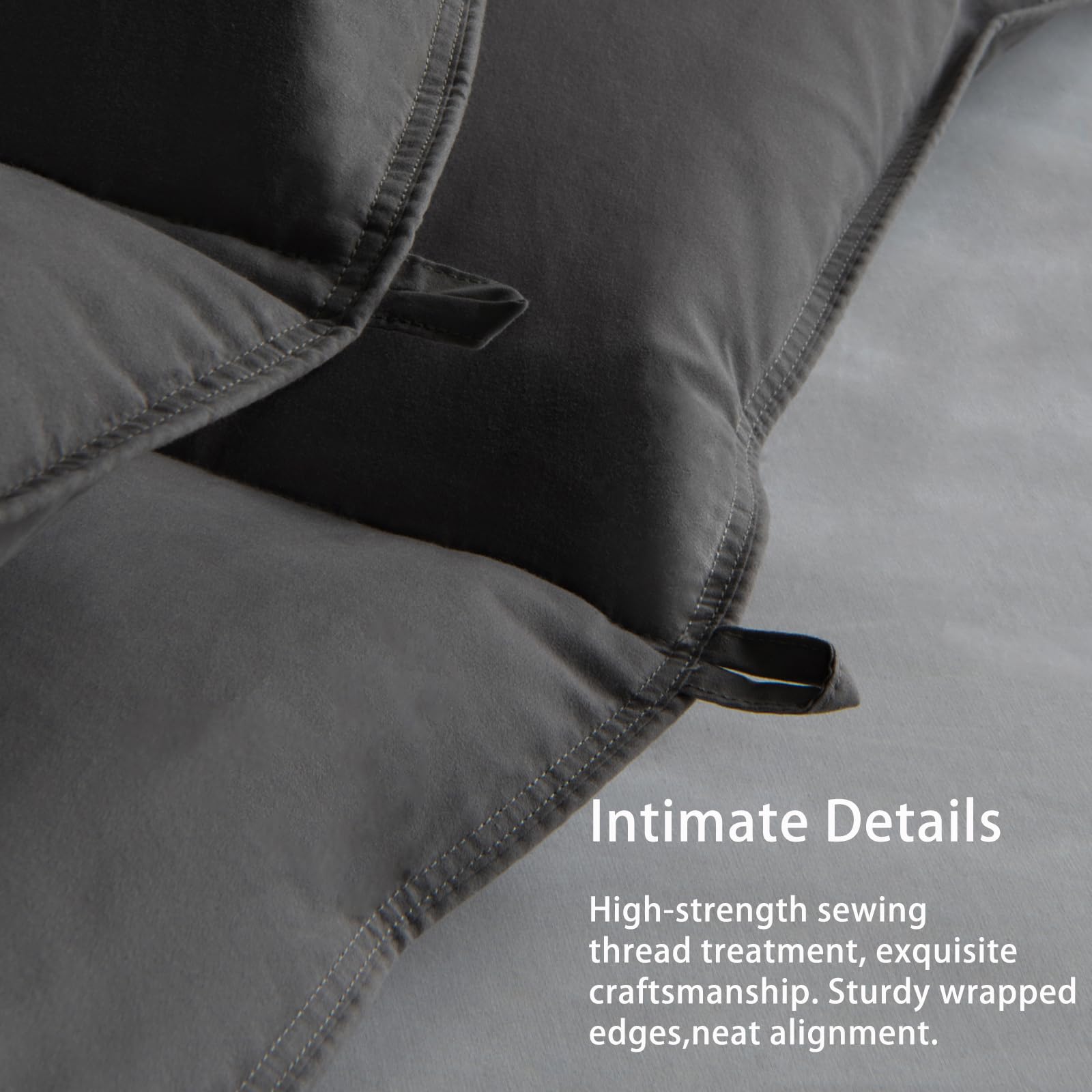 HYVIF Luxury Gray Feathers Down Fiber Comforter Twin Size - Down Fiber Duvet Core for All Seasons - Soft and Medium Warmth Hotel Collection Duvet Insert - Fluffy and Cozy，Twin (68 X 90”)