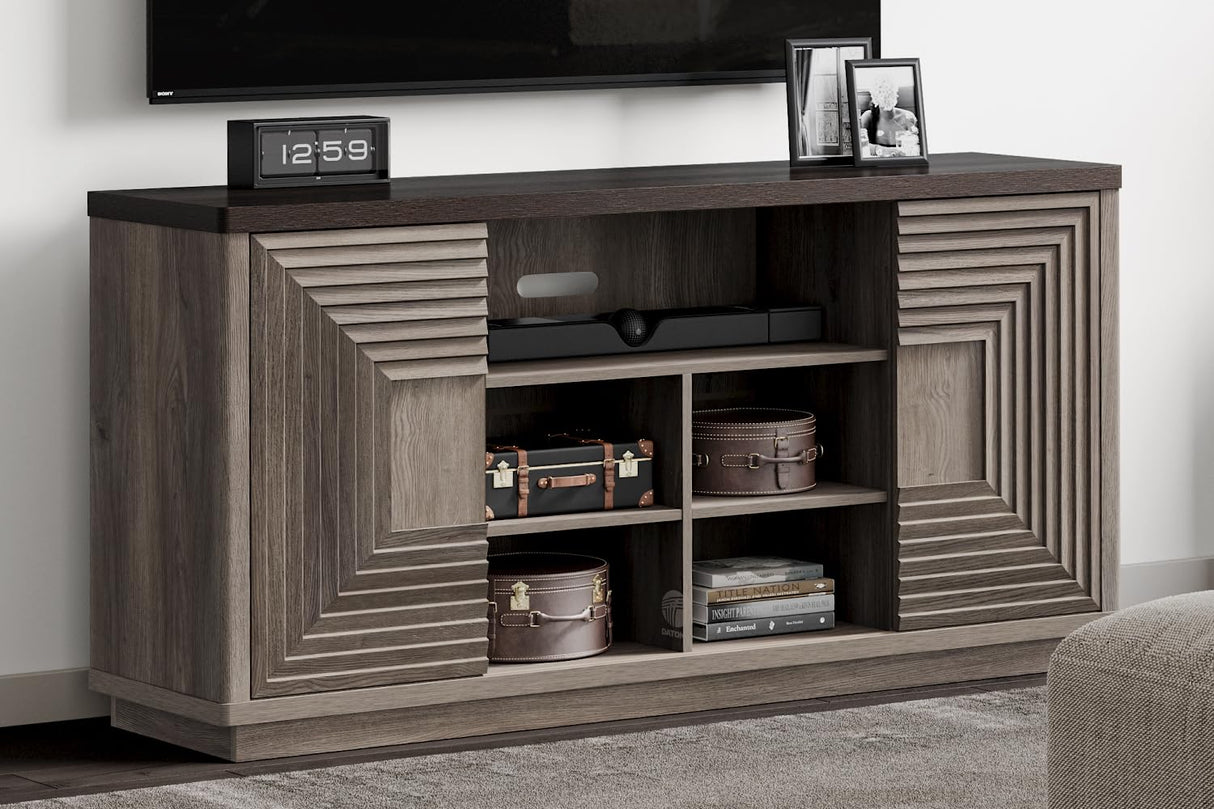 Large TV Stand for Living Room - Wood TV Console Entertainment Center with Storage