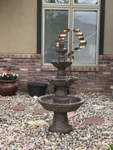 52-Inch 4-Tier Outdoor Water Fountain - Tall Outdoor Fountain for Garden, Patio or Yard