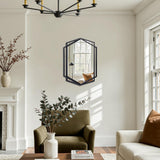 31.8x22 Inch Black Metal Frame Wall Mirror