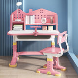 with Chair, Height Adjustable Kids Desk and Chair Set, Widened Children Desktop,