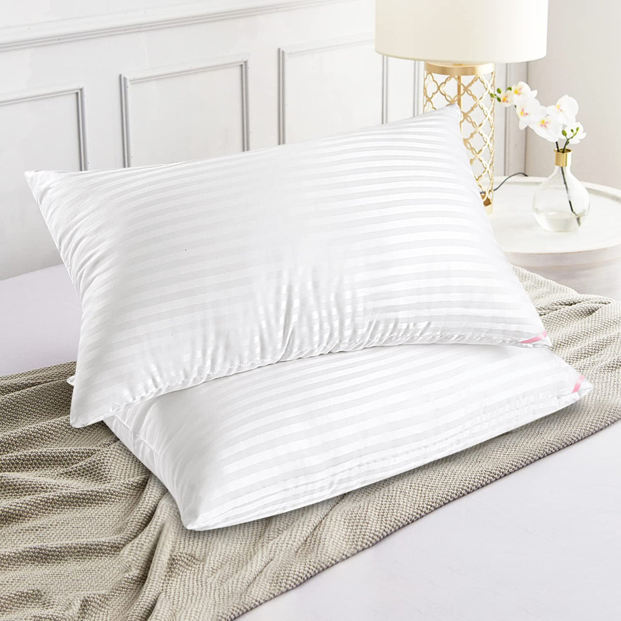 Bed Pillows for Sleeping 4 Pack Queen Size，Pillows for Side and Back Sleepers