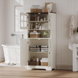 Bathroom Storage Cabinet, Freestanding Storage Cabinet with Doors and Shelves