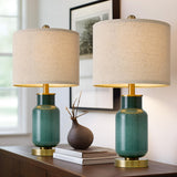 21.25" Table Lamp Set of 2 Modern Lamp for Living Room Glass Nightstand Lamp