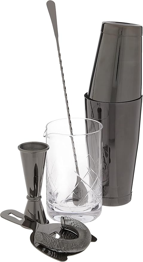 Essential Deluxe Mixing Cocktail Kit, Black, Model Number: M37131BK