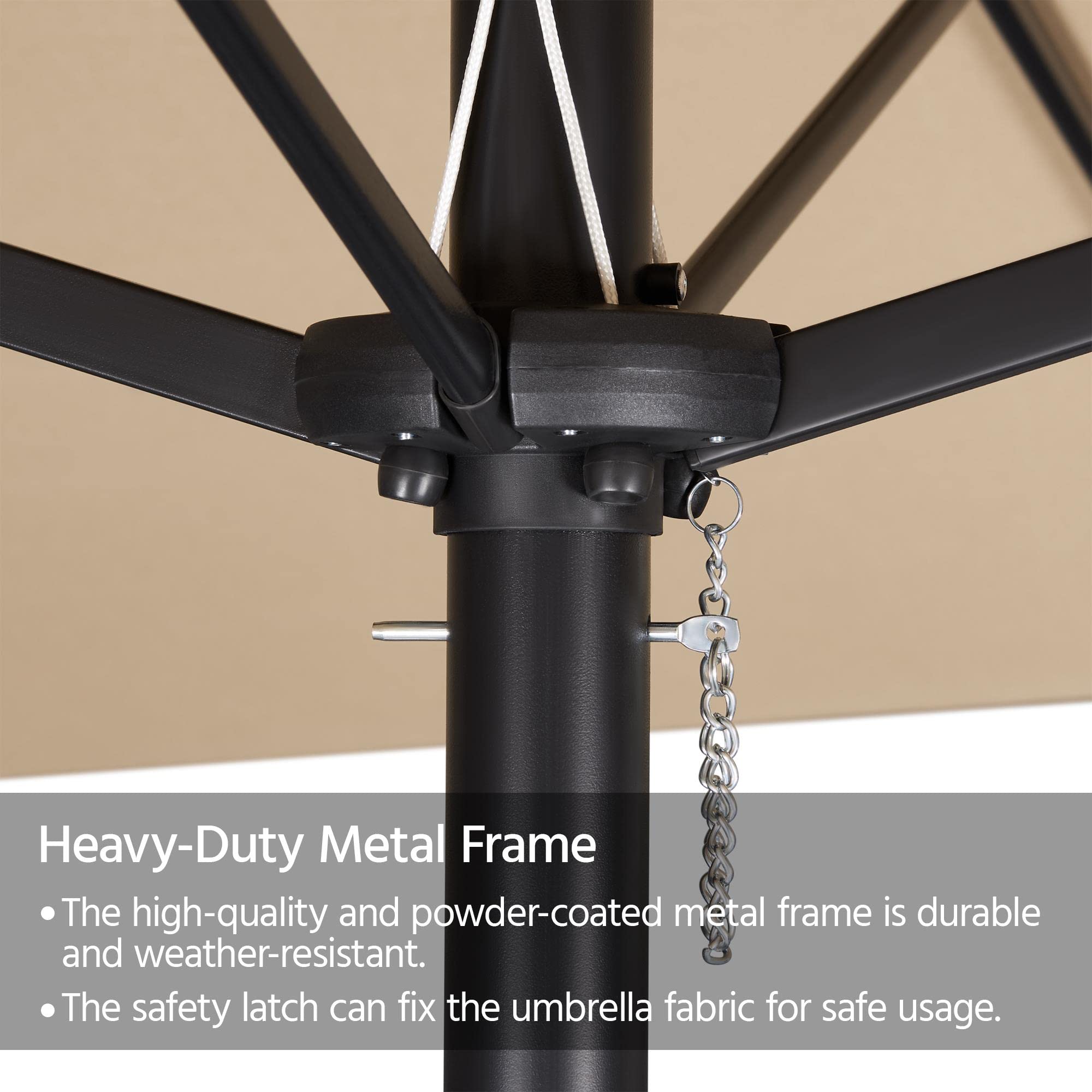 15 ft Triple-size Patio Umbrella w/Base Includedatio Parasol w/Easy Crank &