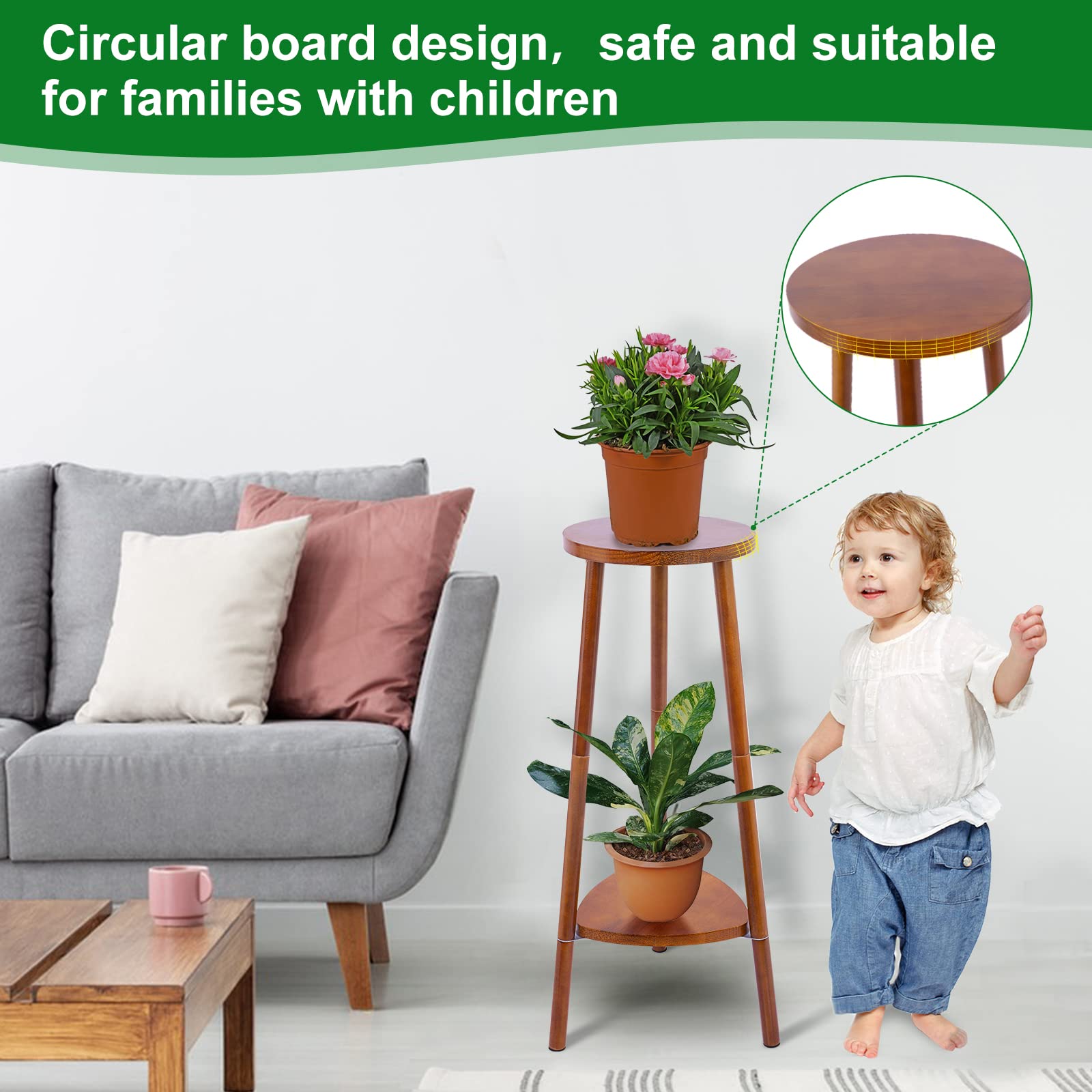 WoodHaven 2-Tier Convertible Wooden Plant Stand