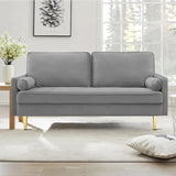 Velvet Loveseat Sofa, 66.9'' Mid Century Modern Small Love Seats