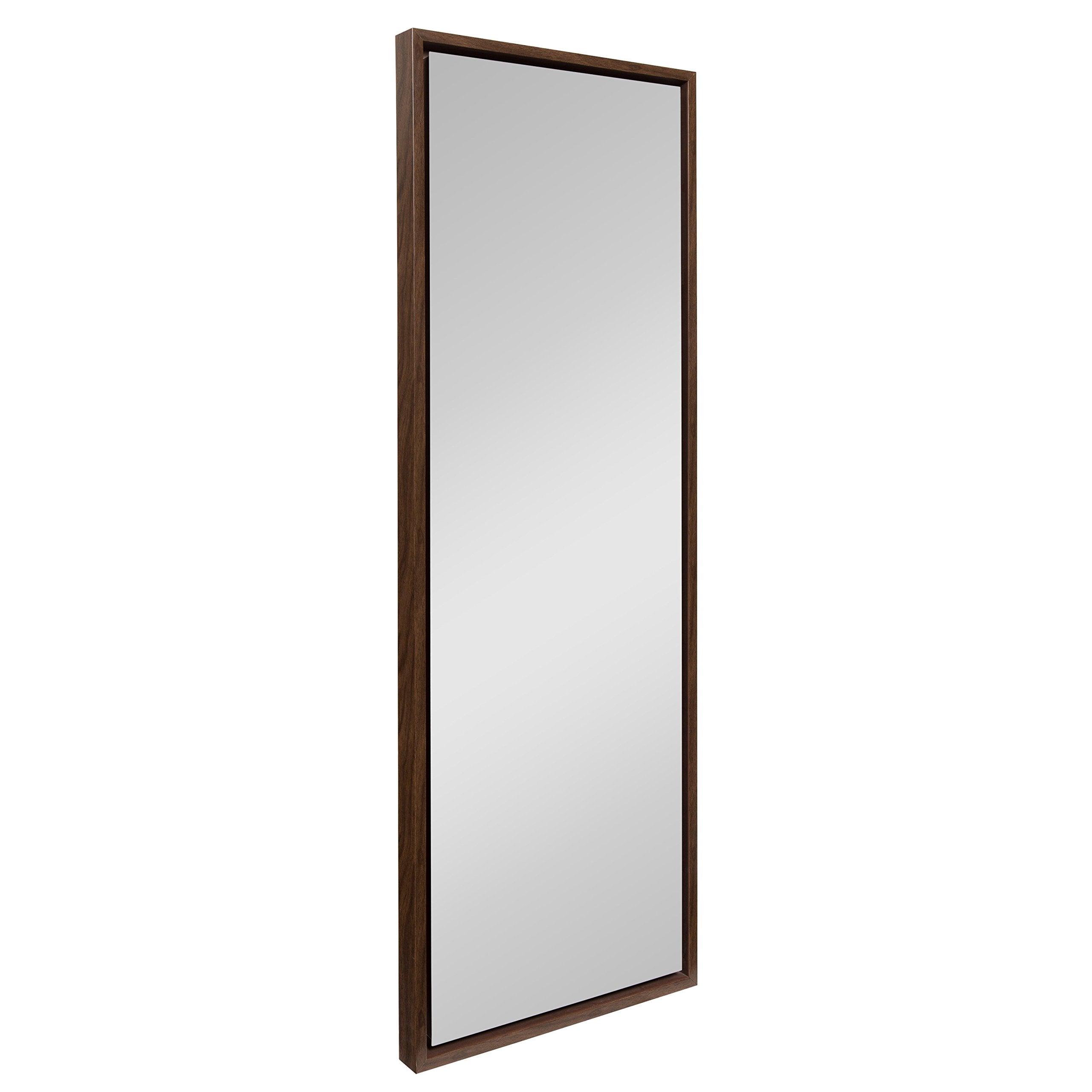 Kate and Laurel Evans Wood Framed Wall Panel Mirror, 16 x 48 Walnut Finish