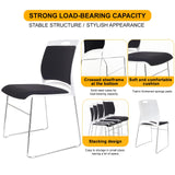 Stacking Chairs Set Black Stackable Home Office Guest Chair Set with Padded Seat