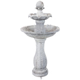 45-Inch 2-Tier Arcade Outdoor Solar Water Fountain - Outdoor Water Feature