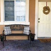50" Patio Garden Bench Park Yard Outdoor Furniture Steel Frame Porch Chair