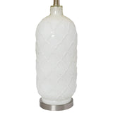 LT3322-WHT White and Brushed Nickel Glass Table Lamp