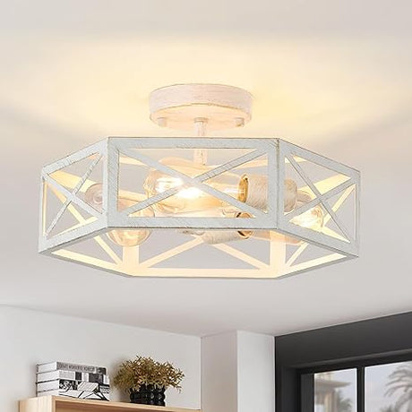 Modern Gold Flush Mount Light Fixture, 3 Light Hallway Light Fixtures