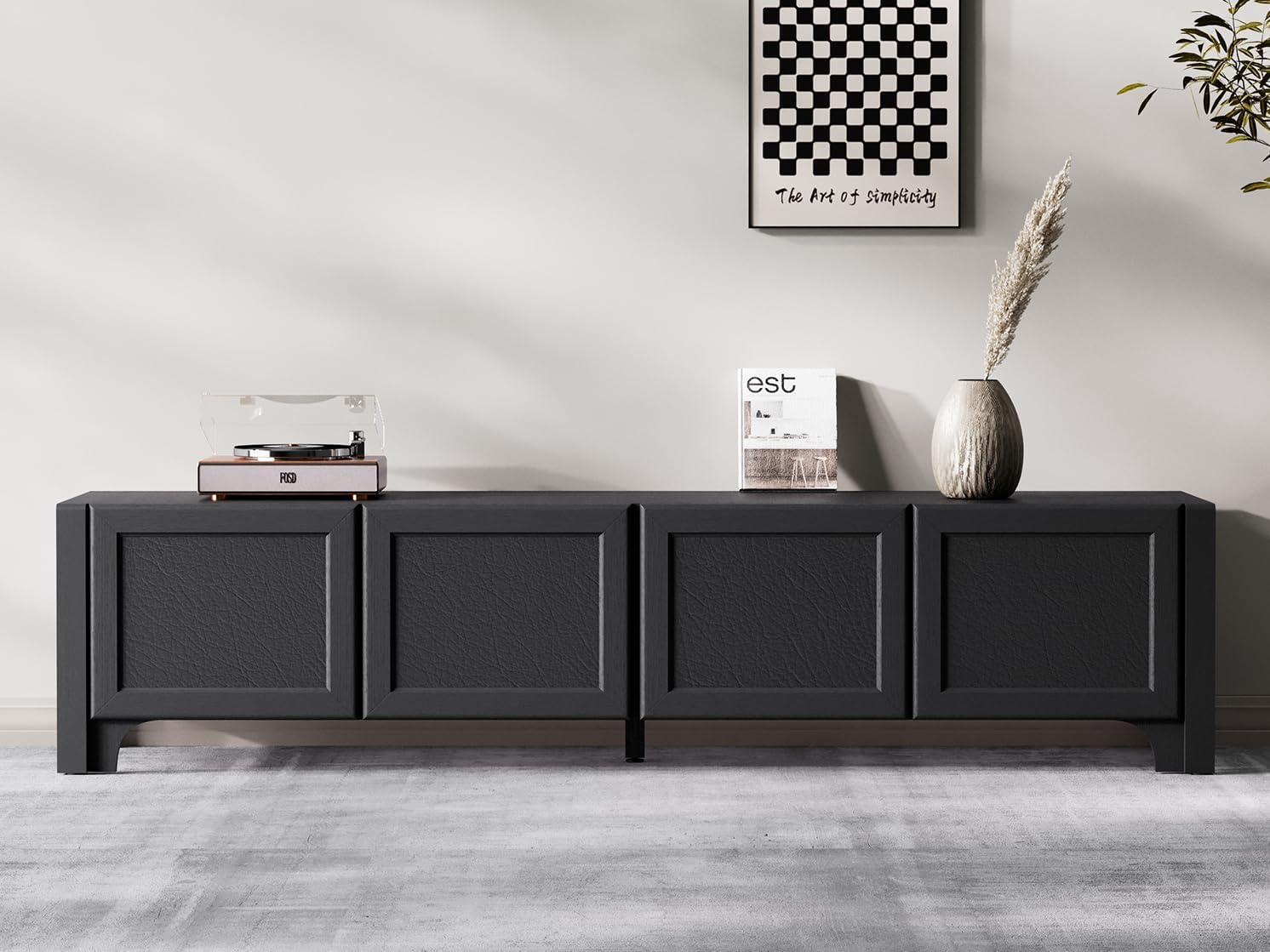 70" Modern TV Stand for 65-70 Inch TVs - Black Media Console