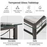 5-Piece Dining Table Set for 4, Modern 3/8'' Tempered Glass Kitchen Room Table