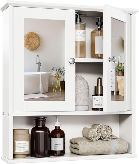 Medicine Cabinets with 1 Open Shelves for Bathroom Organizer or Laundry Room