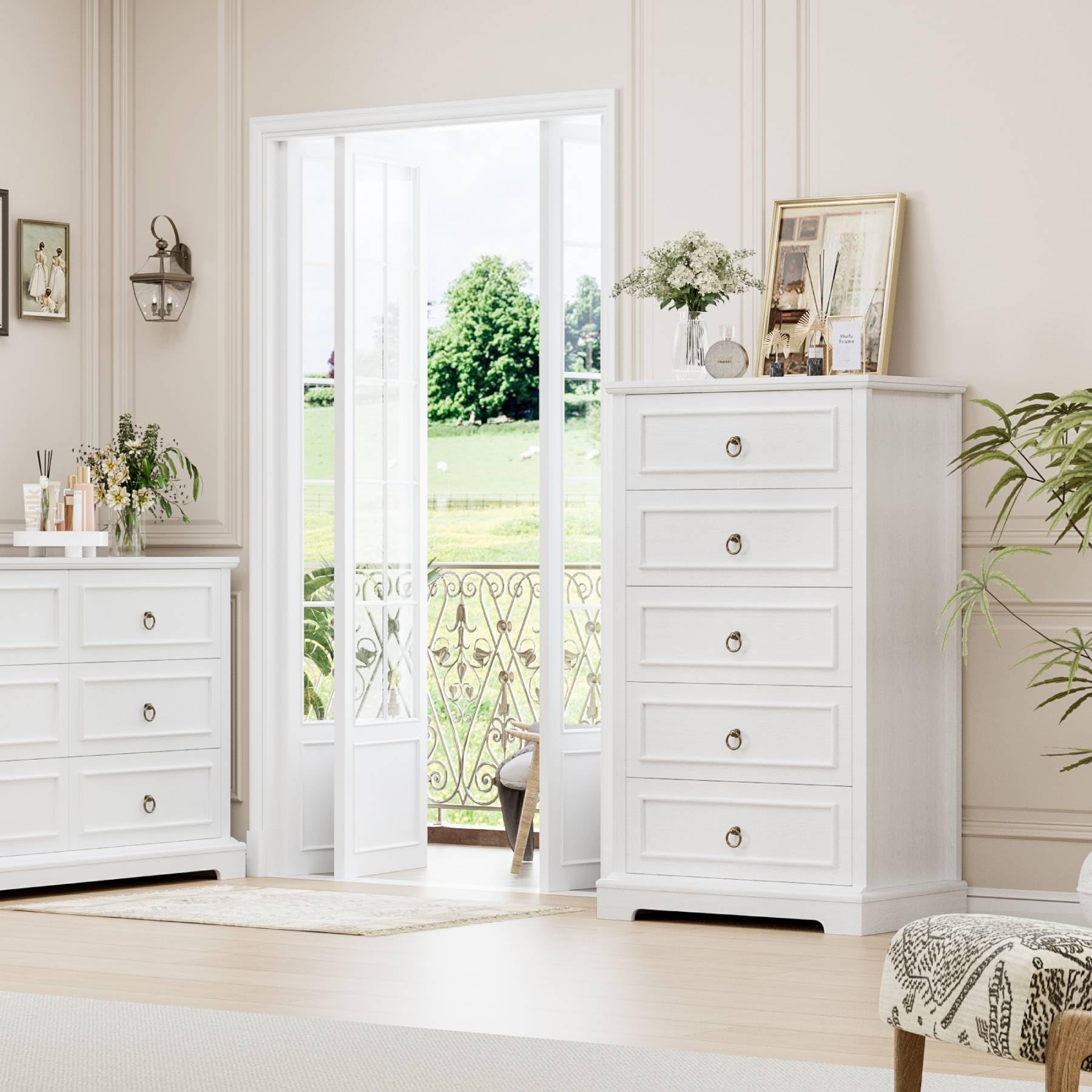5 Drawers Dresser, 44" Tall Dresser