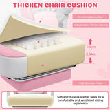 Pink Gaming Chair with Cat Ears and Footrest