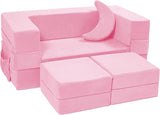 Modular Kids Sofa,Toddler Couch Foam Armchair for Kids, Children Convertible Plush Sofa Play Set