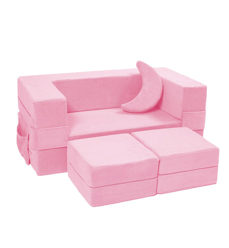 Modular Kids Sofa,Toddler Couch Foam Armchair for Kids, Children Convertible Plush Sofa Play Set